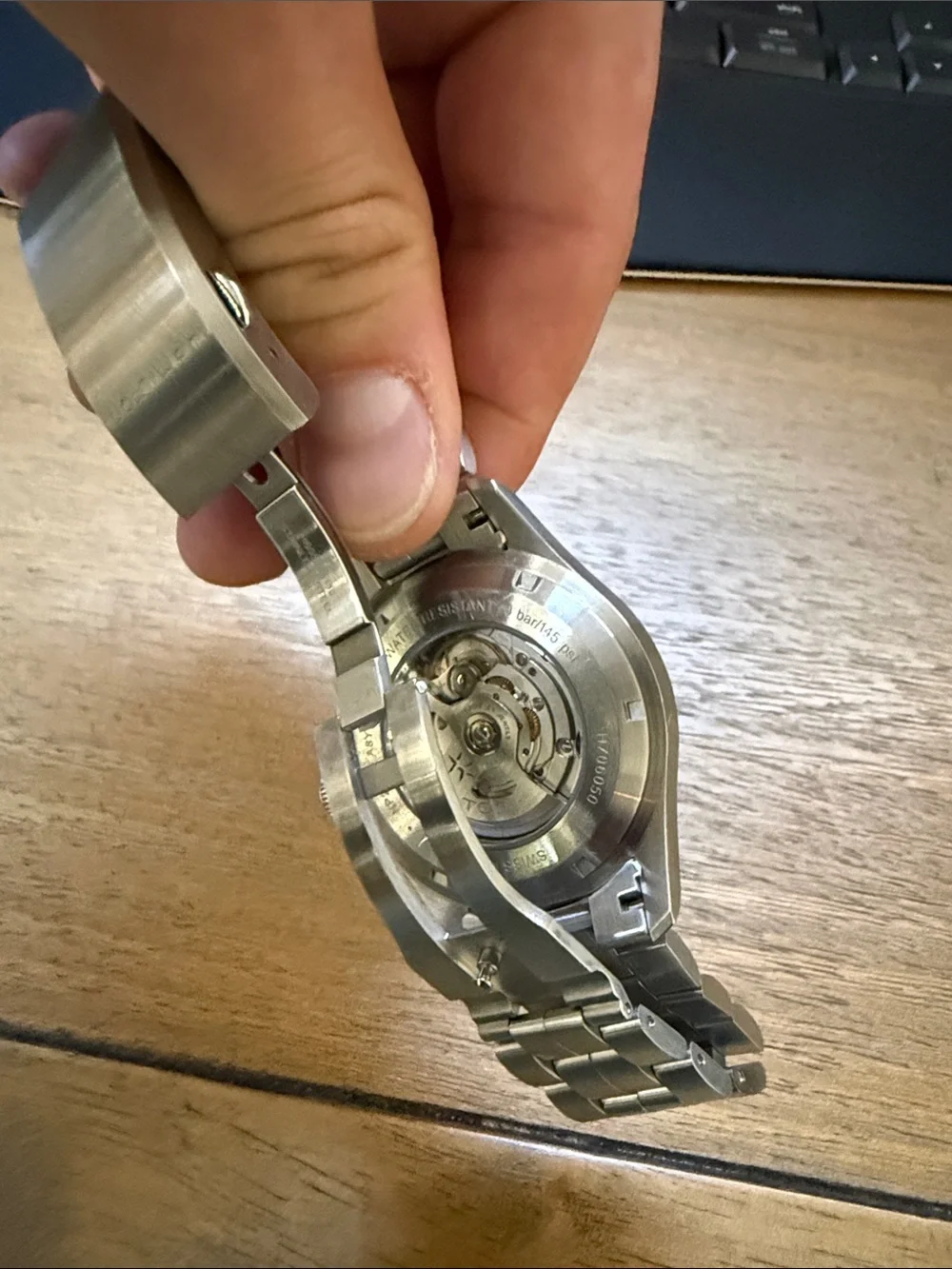 Hamilton Khaki Automatic. Men's Stainless Steel Watch with Blue Dial